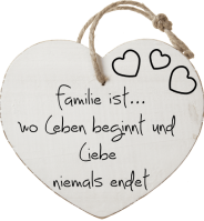 Familie ist...
wo Leben beginnt und 
Liebe 
niemals endet